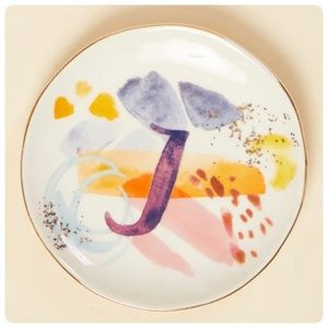 New Altar'd State J Monogram Watercolor Ring Dish